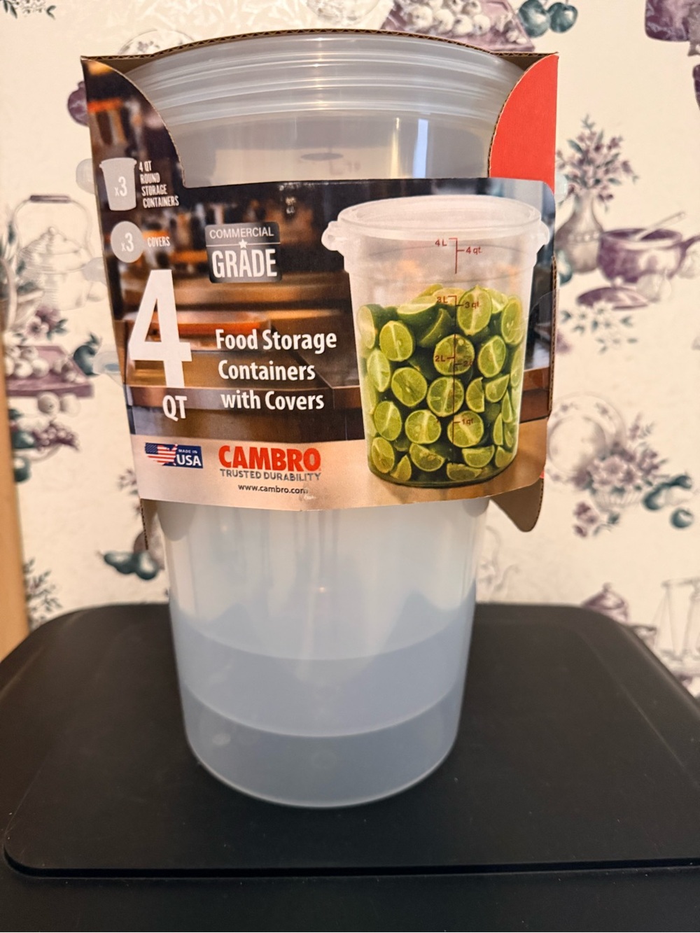 4 Qt Clear Food Storage Container with Lids 3 pack